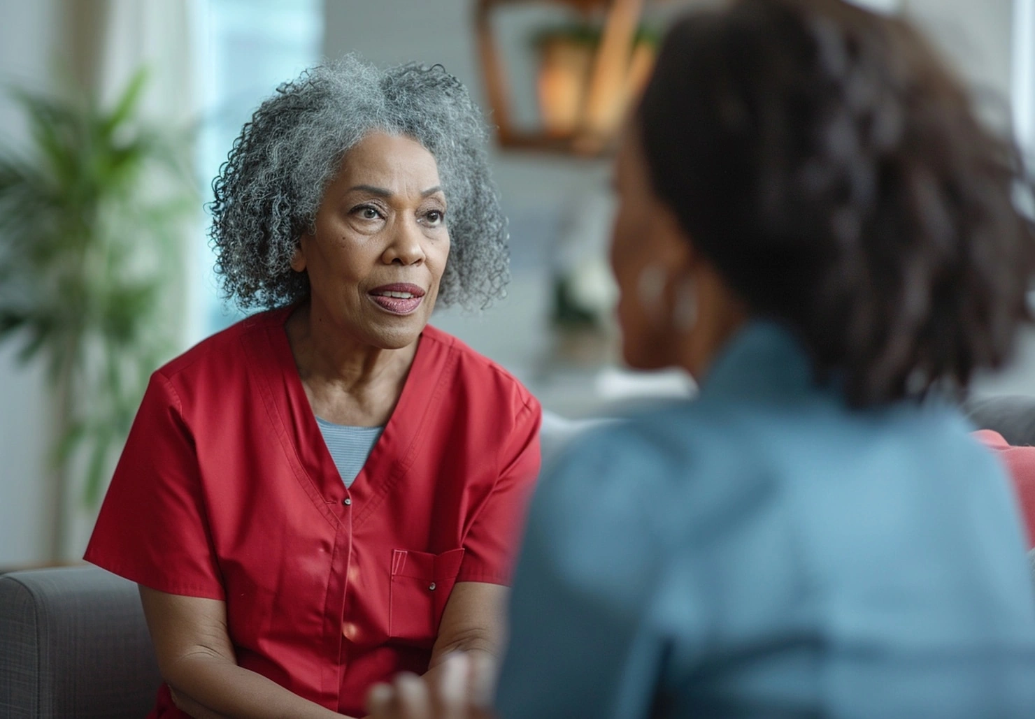 Therapist with client